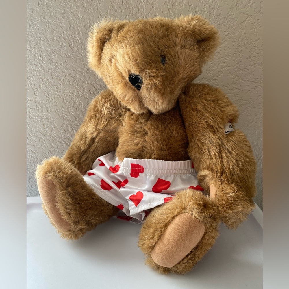 Vermont Teddy Bear Plush Vintage Kirstie Heart Shorts Tattoo Sruffed Animal 15"